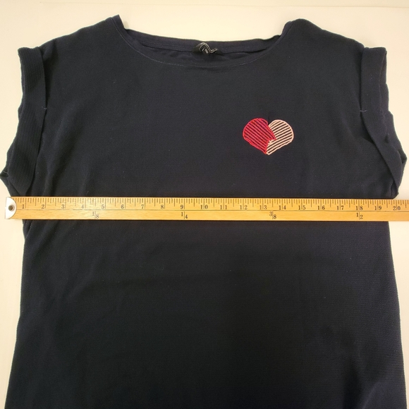 RW&CO Blue Medium Blouse Heart Detail - Picture 5 of 10